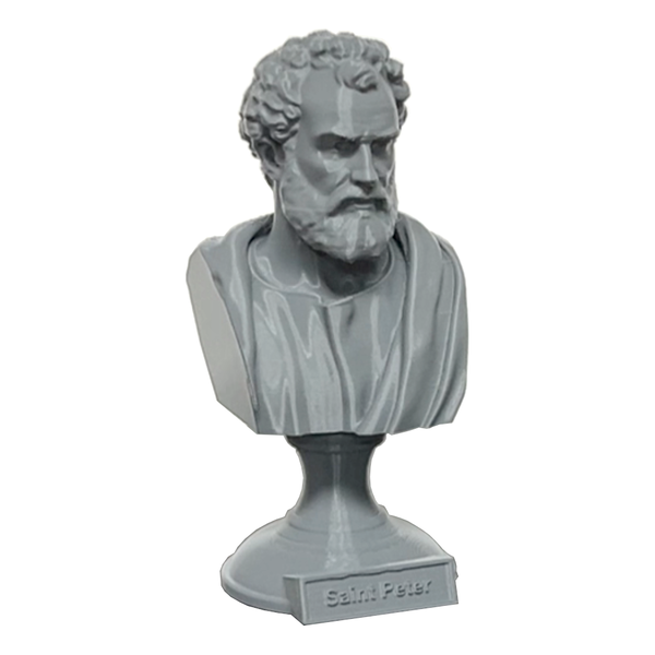Saint Peter, Patron Saint of Fishermen and the Papacy, Sculpture Bust on Pedestal