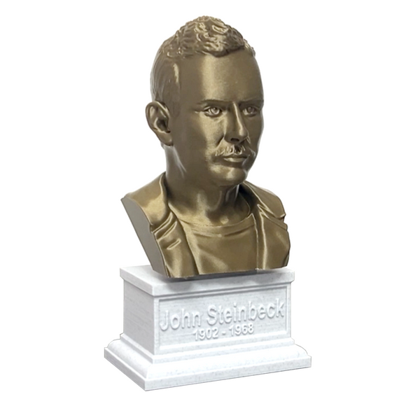 John Steinbeck, Famous American Author, Sculpture Bust on Box Plinth