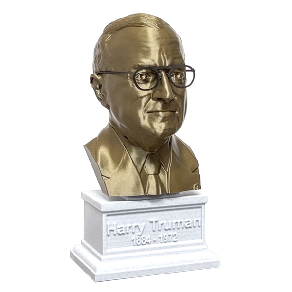 Harry Truman, 33rd US President, Sculpture Bust on Box Plinth