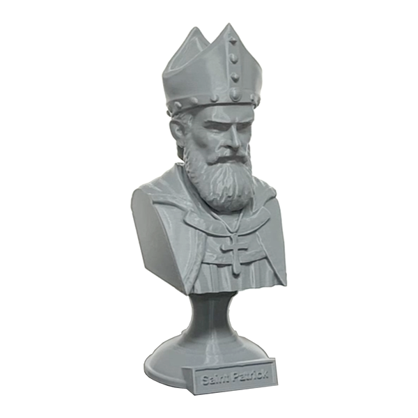 Saint Saint Patrick, Patron of Ireland Sculpture Bust on Pedestal