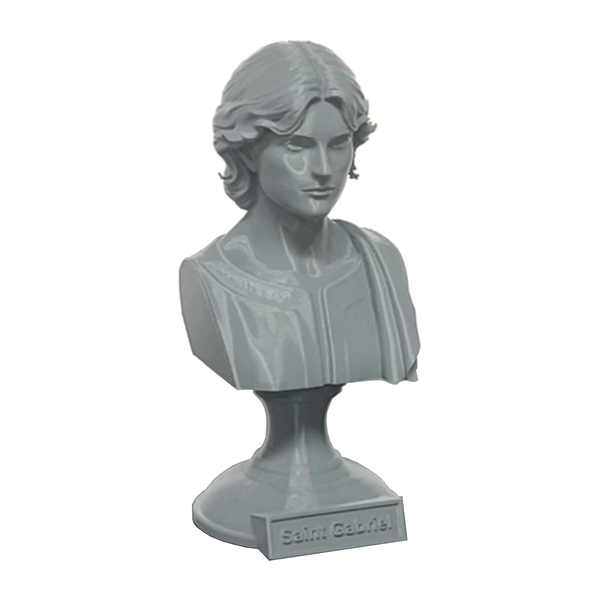 Saint Gabriel the Archangel, Heavenly Messenger and Patron of Communication, Sculpture Bust on Pedestal
