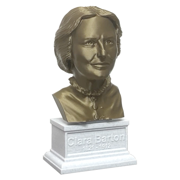 Clara Barton American Nurse Sculpture Bust on Box Plinth