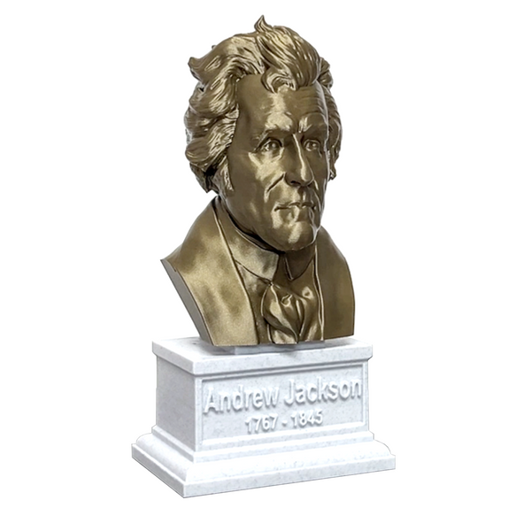 Andrew Jackson, 7th US President, Sculpture Bust on Box Plinth