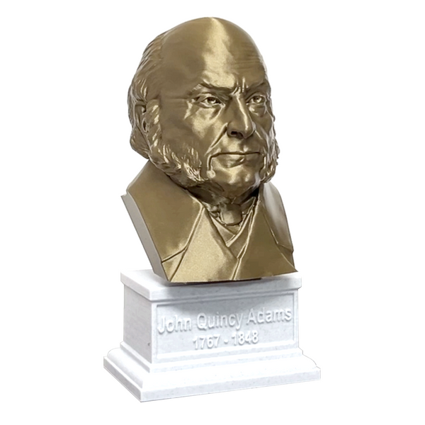 John Quincy Adams, 6th US President, Sculpture Bust on Box Plinth