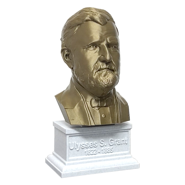 Ulysses S. Grant, 18th US President, Sculpture Bust on Box Plinth