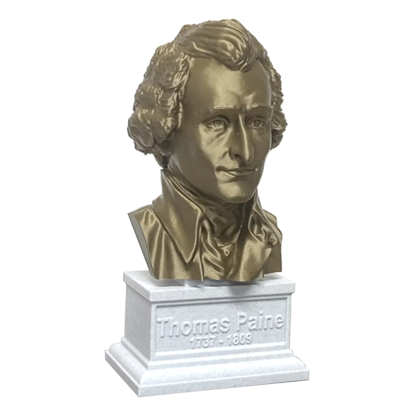 Thomas Paine USA Founding Father Sculpture Bust on Box Plinth