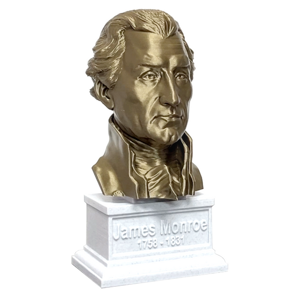 James Monroe, 5th US President, Sculpture Bust on Box Plinth