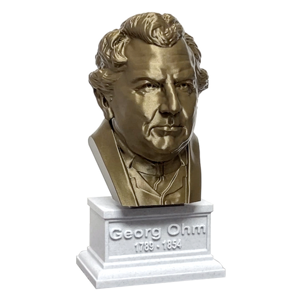 Georg Ohm Famous German Physicist and Mathematician Sculpture Bust on Box Plinth