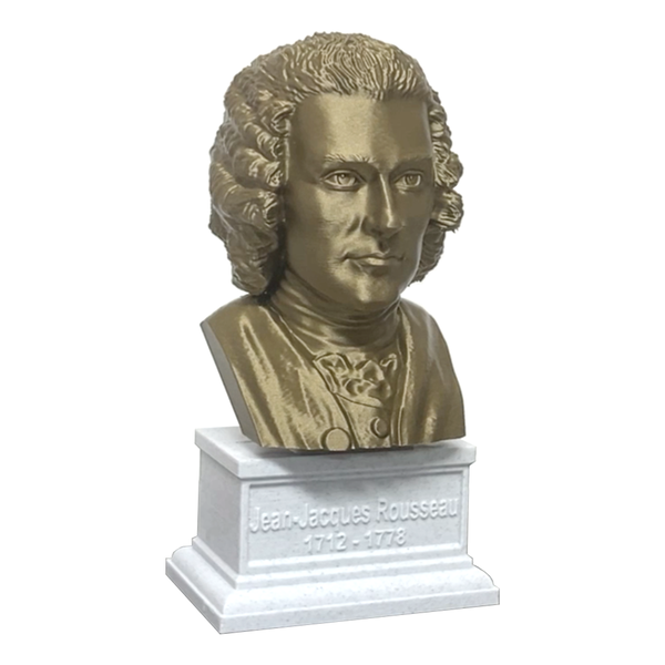 Jean-Jacques Rousseau Enlightenment Philosopher Sculpture Bust on Box Plinth