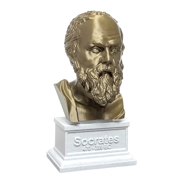Socrates Greek Philosopher Sculpture Bust on Box Plinth