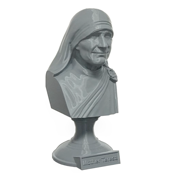 Saint Teresa of Calcutta (Mother Teresa), Devoted Servant of the Poor and Founder of the Missionaries of Charity Sculpture Bust on Pedestal