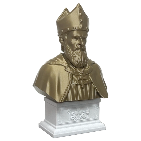 Saint Patrick, Patron of Ireland Sculpture Bust on Box Plinth