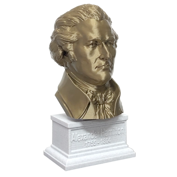 Alexander Hamilton USA Founding Father Sculpture Bust on Box Plinth