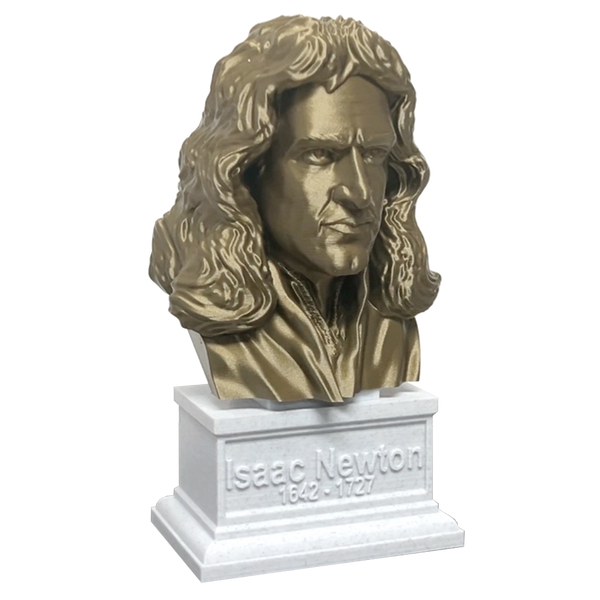 Isaac Newton Famous English Mathematician, Physicist and Astronomer Sculpture Bust on Box Plinth