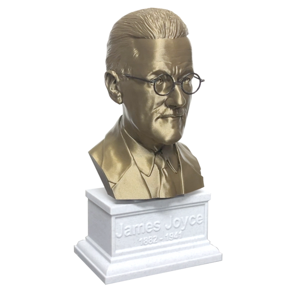 James Joyce, Famous Irish Writer, Sculpture Bust on Box Plinth
