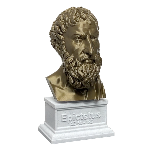 Epictetus Greek Stoic Philosopher Sculpture Bust on Box Plinth