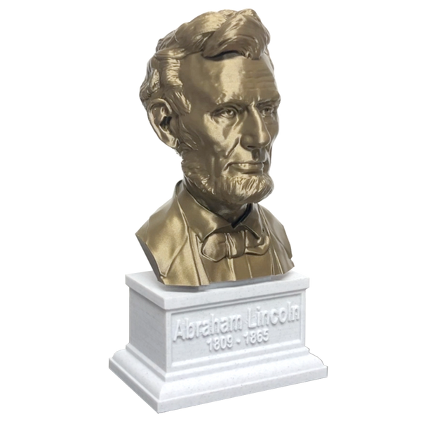 Abraham Lincoln, 16th US President, Sculpture Bust on Box Plinth