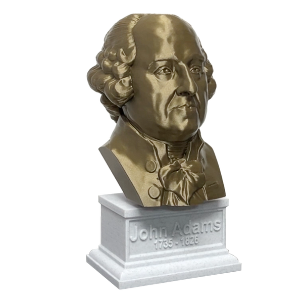 John Adams, 2nd US President, Sculpture Bust on Box Plinth