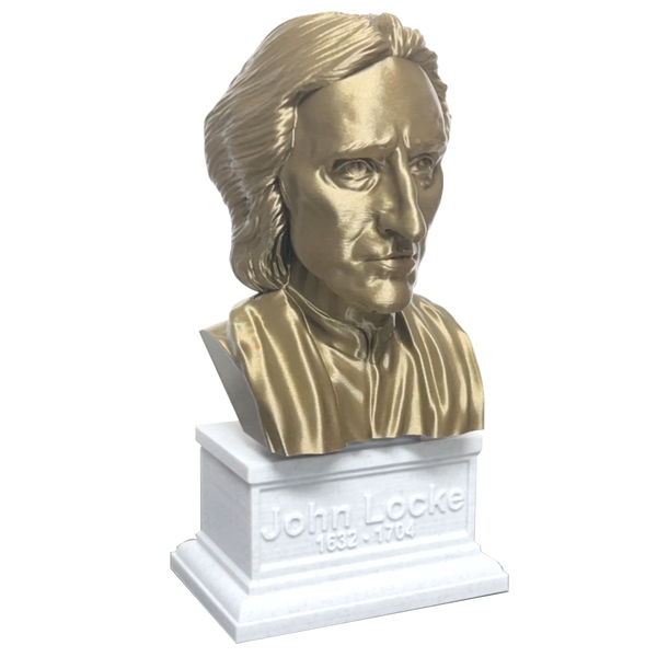 John Locke English Philosopher and Physician Sculpture Bust on Box Plinth