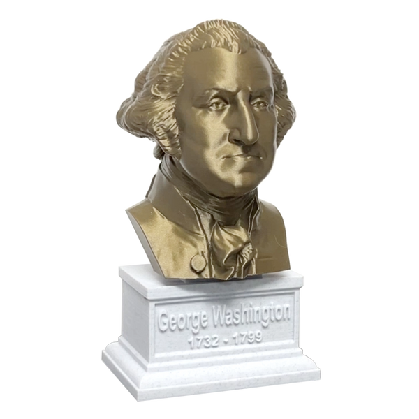 George Washington, 1st US President, Sculpture Bust on Box Plinth