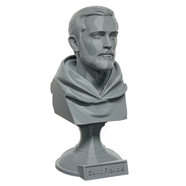 Saint Francis of Assisi, Patron Saint of Animals, Ecology, and Italy Classical Sculpture on Pedestal