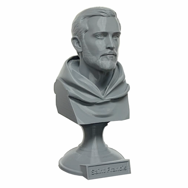 Saint Francis of Assisi, Patron Saint of Animals, Ecology, and Italy Classical Sculpture on Pedestal