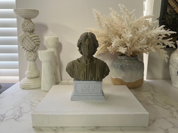 Saint Gabriel the Archangel, Heavenly Messenger and Patron of Communication, Sculpture Bust on Box Plinth