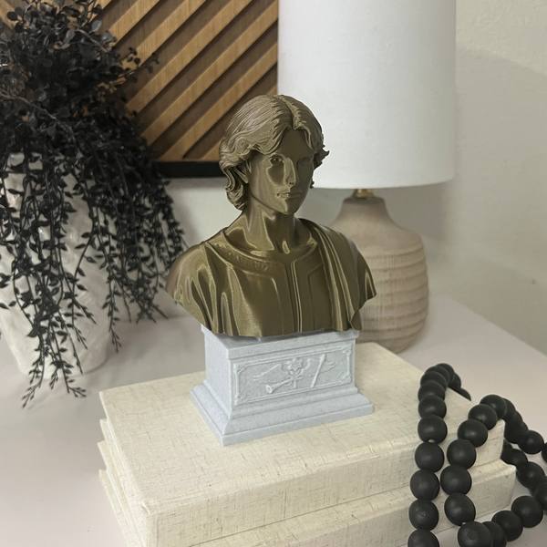 Saint Gabriel the Archangel, Heavenly Messenger and Patron of Communication, Sculpture Bust on Box Plinth