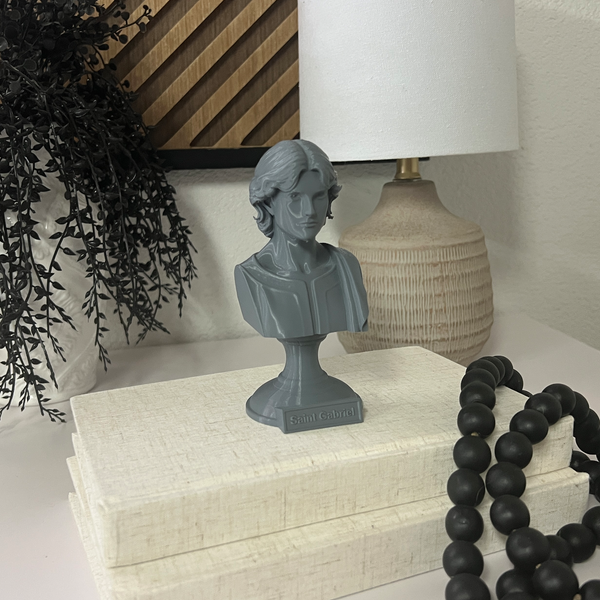 Saint Gabriel the Archangel, Heavenly Messenger and Patron of Communication, Sculpture Bust on Pedestal