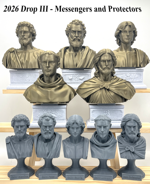 Saint Peter, Patron Saint of Fishermen and the Papacy, Sculpture Bust on Pedestal