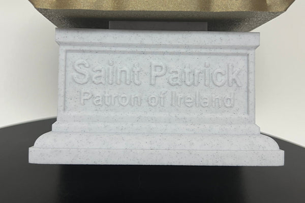 Saint Patrick, Patron of Ireland Sculpture Bust on Box Plinth
