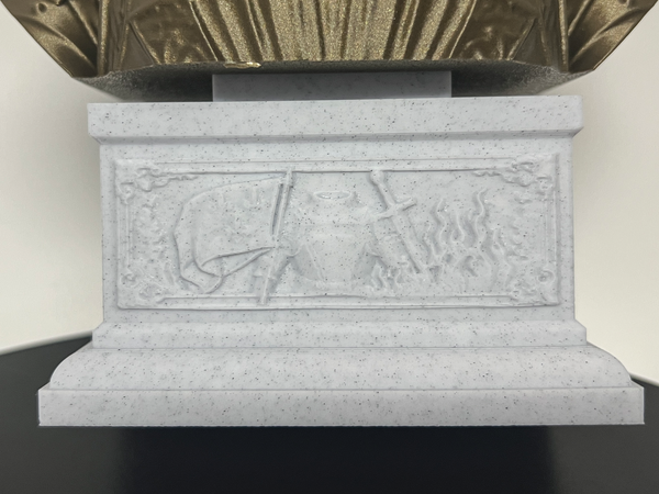 Saint Joan of Arc, Divine Warrior and Patron Saint of France Sculpture Bust on Box Plinth
