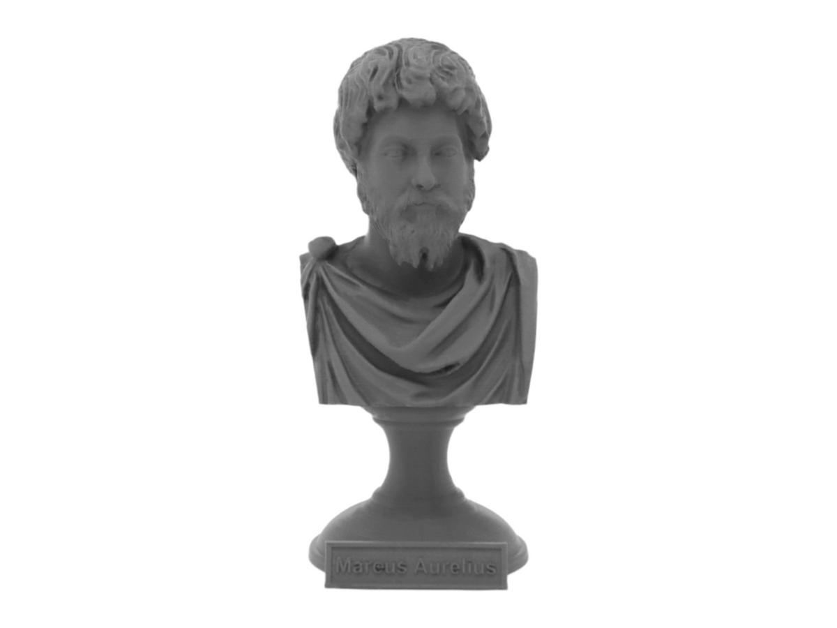 Marcus Aurelius, 5-inch Bust on Pedestal, Gray – Faces Of History