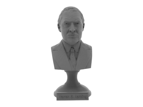 Warren G. Harding, 5-inch Bust on Pedestal, Gray