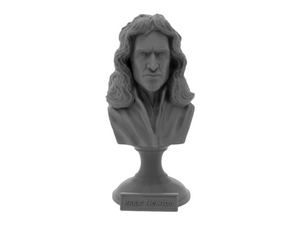 Isaac Newton, 5-inch Bust on Pedestal, Gray