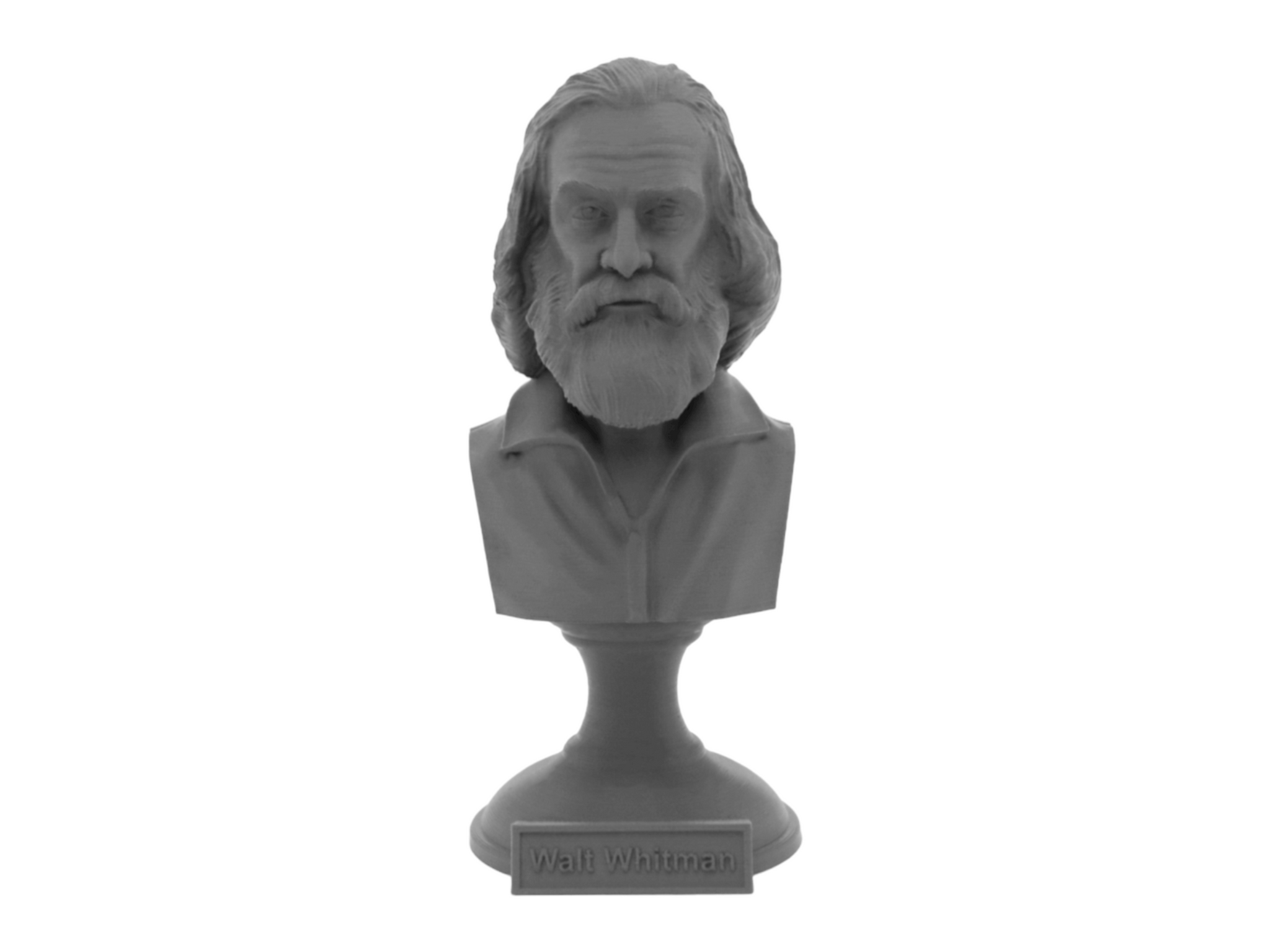 Walt Whitman, 5-inch Bust on Pedestal, Gray