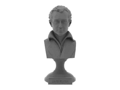 George Gordon Byron (Lord Byron), 5-inch Bust on Pedestal, Gray