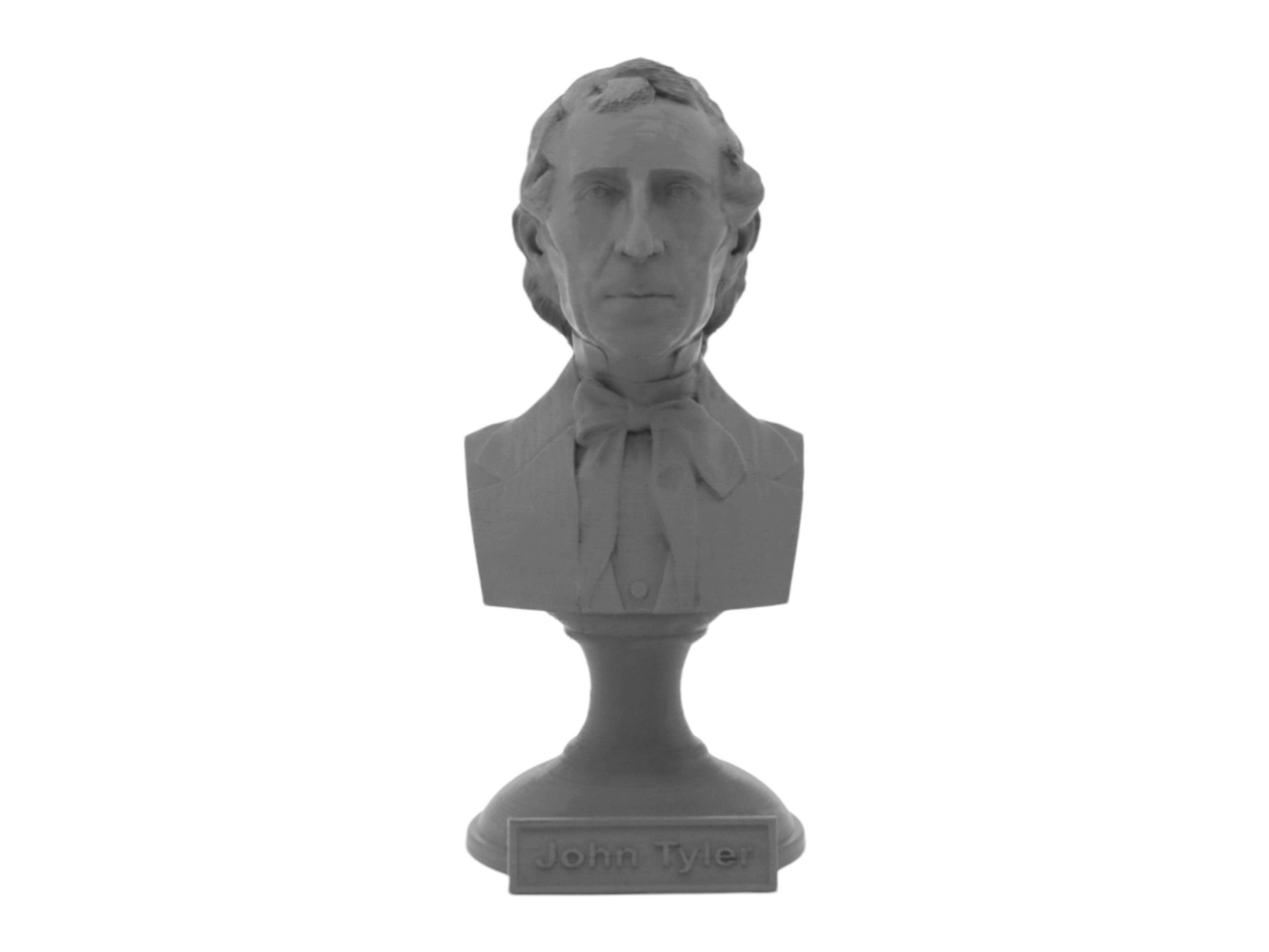 John Tyler, 5-inch Bust on Pedestal, Gray