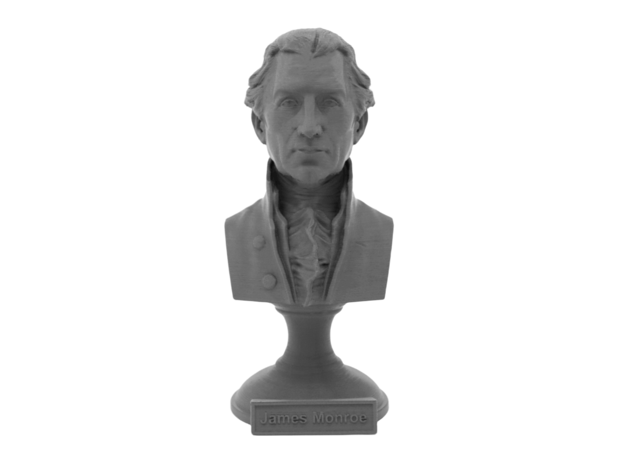 James Monroe, 5-inch Bust on Pedestal, Gray