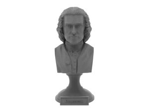 Jean-Jacques Rousseau, 5-inch Bust on Pedestal, Gray