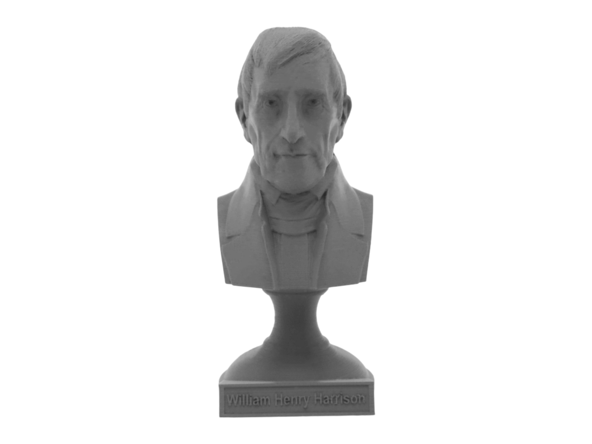 William Henry Harrison, 5-inch Bust on Pedestal, Gray