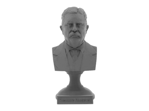 Theodore Roosevelt, 5-inch Bust on Pedestal, Gray