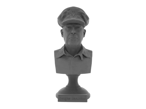 Douglas MacArthur, 5-inch Bust on Pedestal, Gray