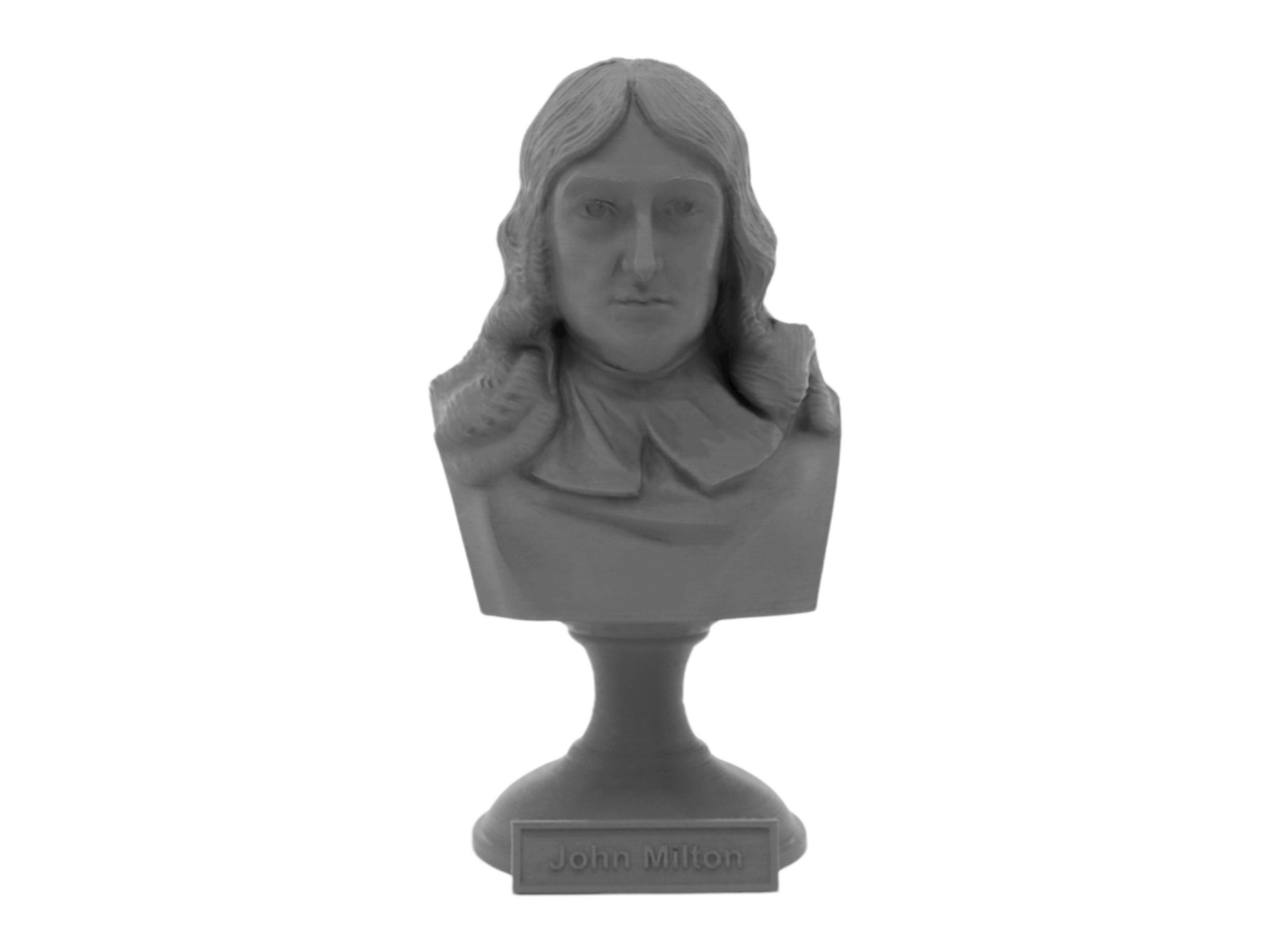 John Milton, 5-inch Bust on Pedestal, Gray