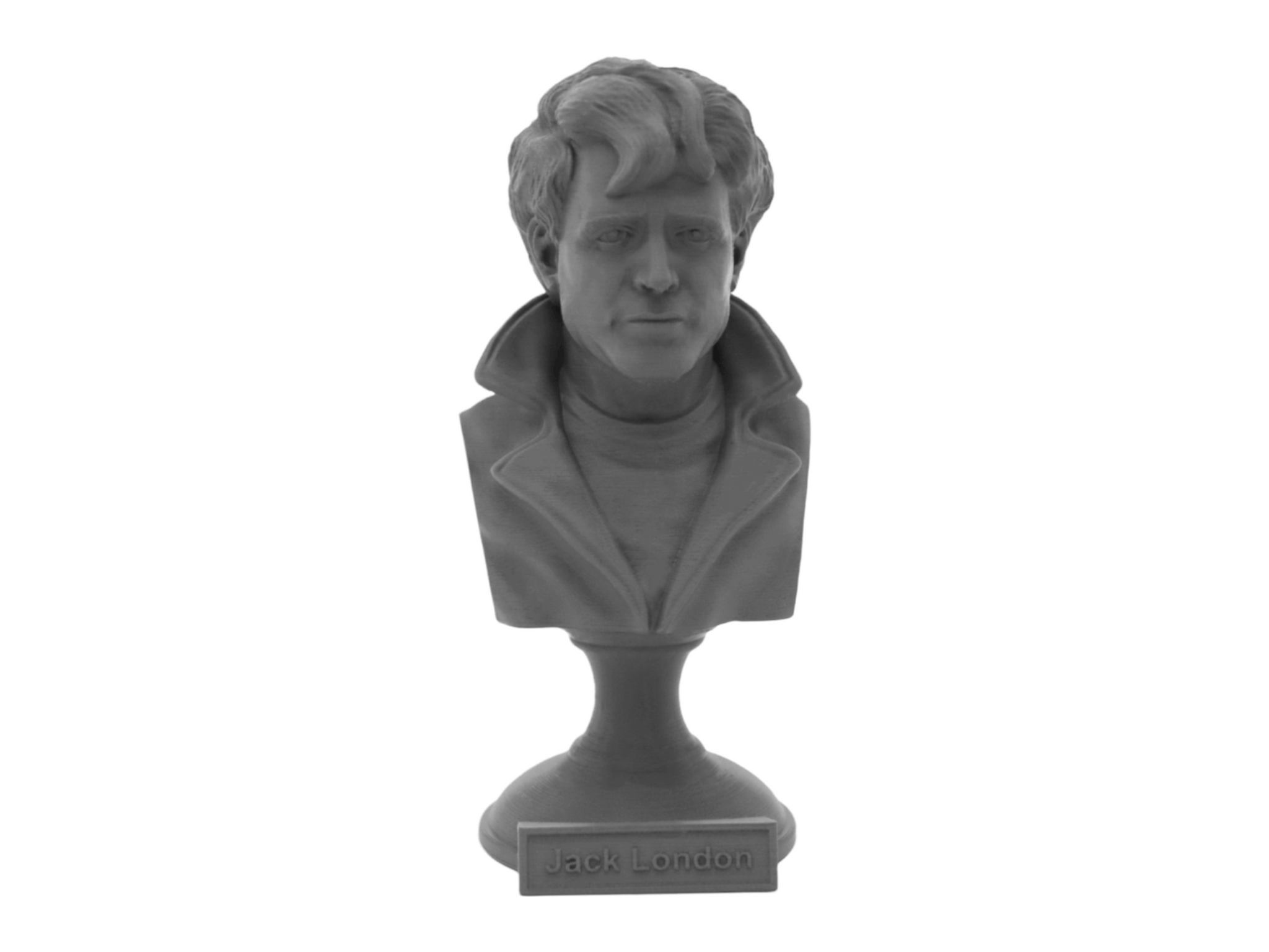 Jack London, 5-inch Bust on Pedestal, Gray