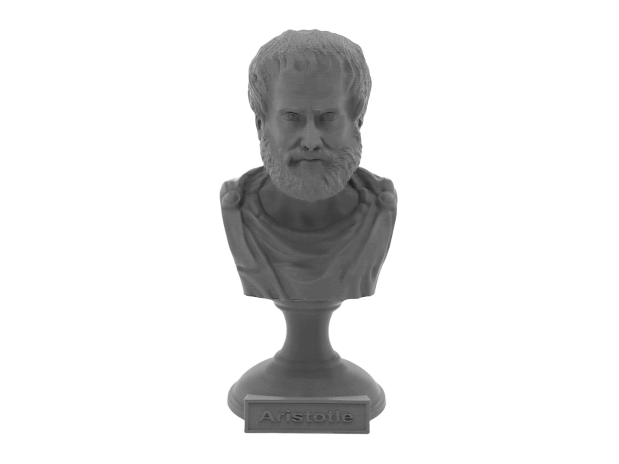 Aristotle, 5-inch Bust on Pedestal, Gray