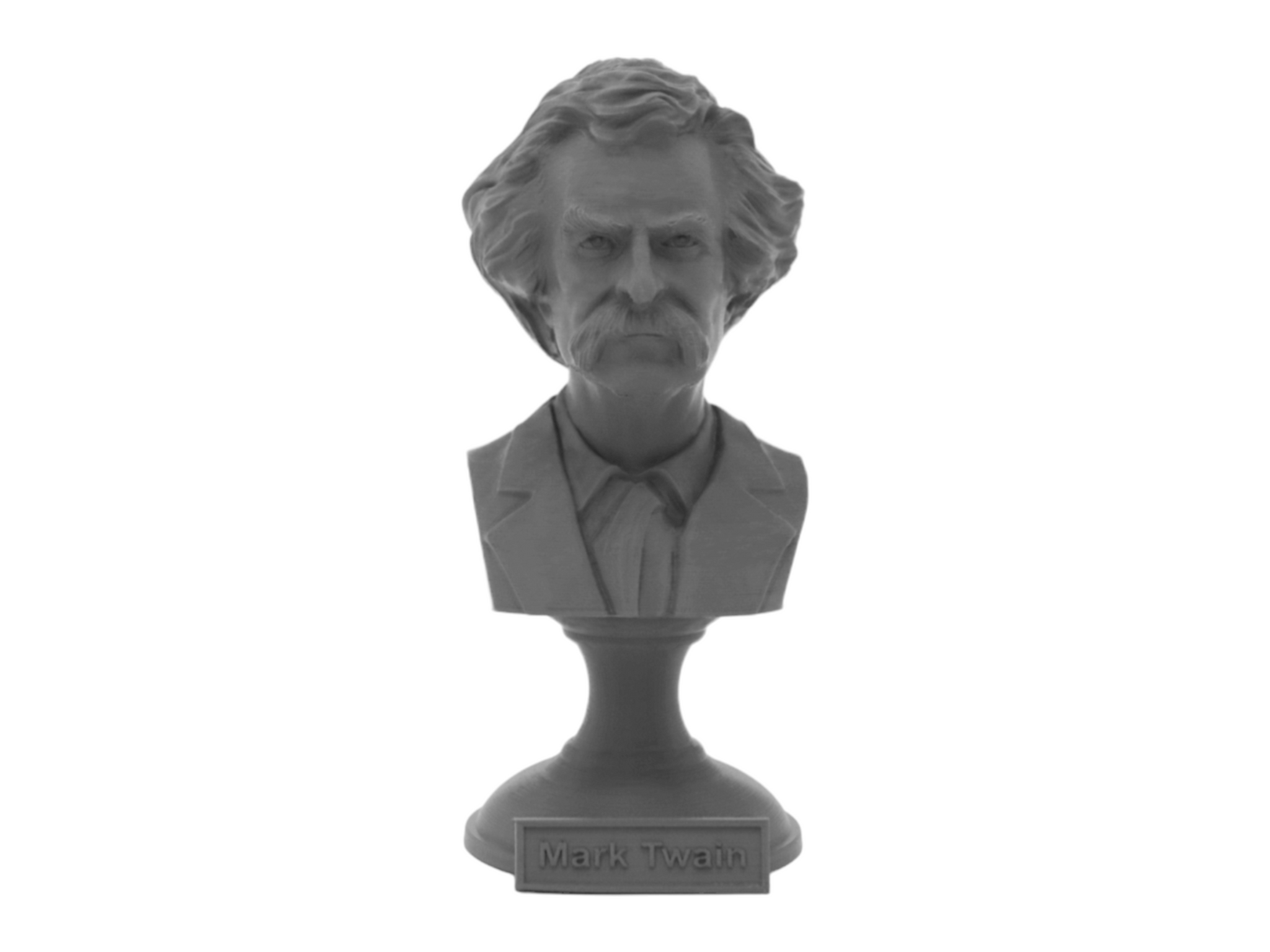 Mark Twain, 5-inch Bust on Pedestal, Gray