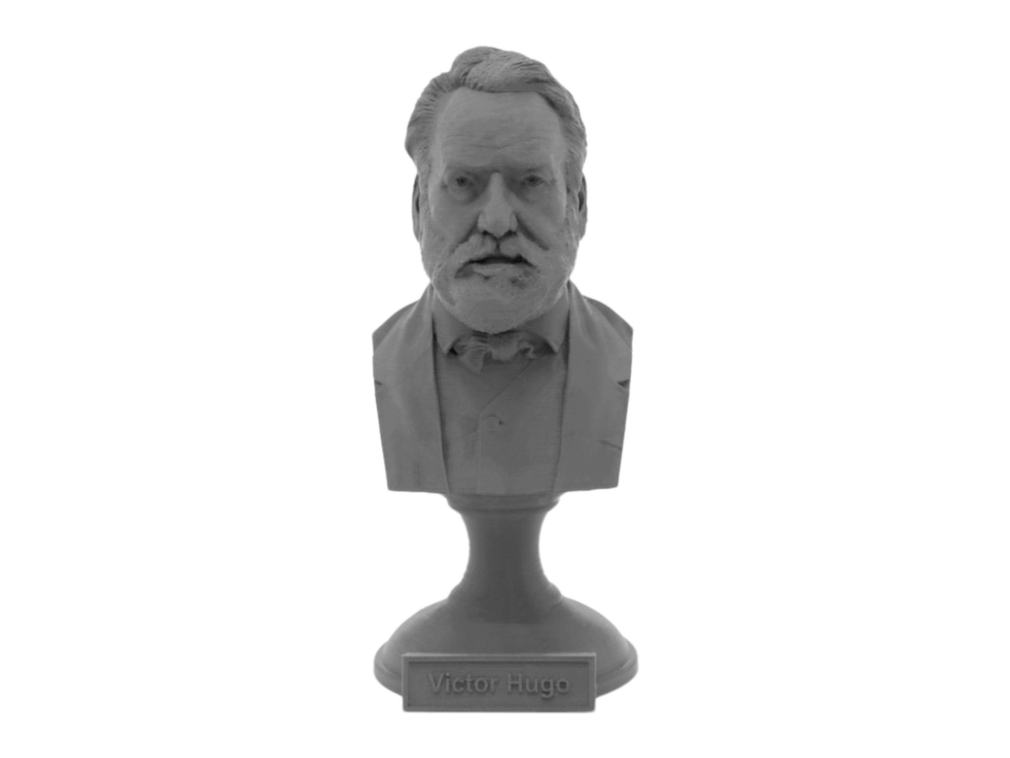 Victor Hugo, 5-inch Bust on Pedestal, Gray