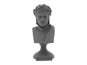 Dante Alighieri, 5-inch Bust on Pedestal, Gray