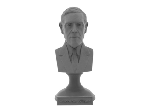 Woodrow Wilson, 5-inch Bust on Pedestal, Gray